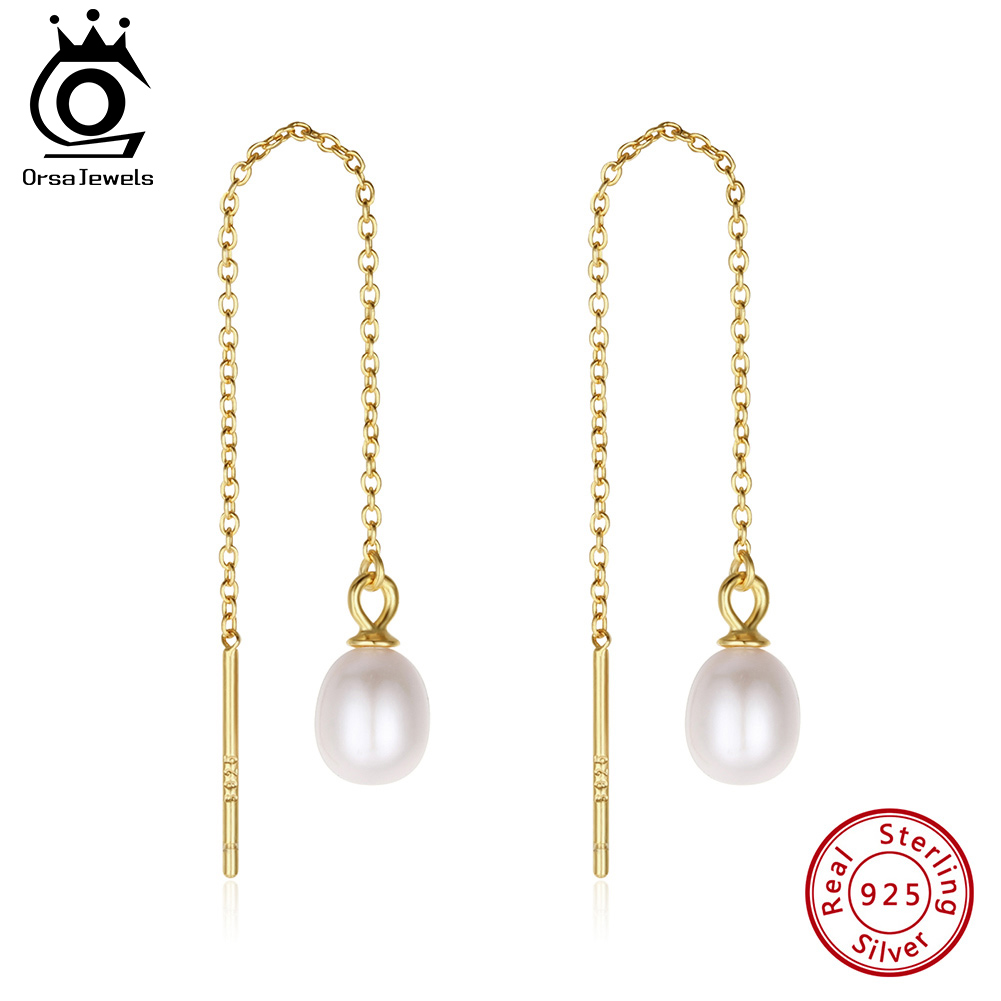 Freshwater Line - ORSA JEWELS Wykwintne kolczyki wiszące z